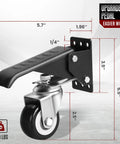 Built Tough Retractable Workbench Caster Kit Moves Heavy Shop Load With Zero Sweat Smart Step Brakes detailed pedal and caster dimensions