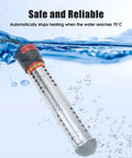 Portable 2000W Immersion Water Heater With Automatic Safety Shutoff in water with bubbles, showing reliable heating element design.