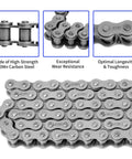 428H Motorcycle Chain 114 Links With Chain Breaker And Five Free Master Links, durable steel construction close-up