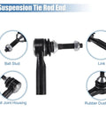 6 Piece Front Inner Outer Tie Rod Ends Kit For Ford Flex Taurus Lincoln MKS MKT Steering Suspension Upgrade Beefs Up Handling And Ride Quality Fits 2010 To 2016 Models suspension tie rod end with ball stud and rubber dust boot