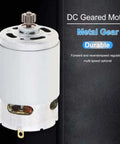 Banger RS550 Micro DC Motor Packed With A Beefy 11 Tooth Gearbox That Cranks Out A Massive 27500 RPM On 18V For Your Cordless Drill And Screwdriver Rig Projects, showing durable metal gear design.