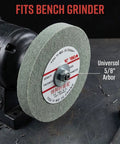 Durable Nylon Fiber Buffing Wheel Set 6 Inch By 1 Inch With Five Eighth Inch Arbor For Bench Grinder Or Drill Aluminum Buffing Wheels 180 Grit Polishing Discs 9 Pack mounted on bench grinder