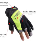 Open Finger Framer Work Gloves For Carpenters And Tactical Use with foam padded palm and breathable spandex back.