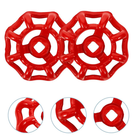 Red Metal Gate Valve Handwheel Set Five Pack For One Half Inch Hose Bibs Replacement Handles For Faucets And Valve Shutoffs