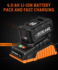 Cordless Heat Gun Kit 20V Max With Lithium Battery, shown with fast charger on a black background with 4.0AH label