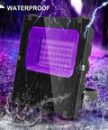Waygor 600W Black Lights Outdoor - Commercial Black Light Flood Lights with UL Plug High Power 395nm UV, waterproof black light in rain.
