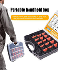 Man carrying a portable box containing 3670 Piece Metric Screw Set With M2 M3 M4 M5 Hex Socket Head and Hex Button Head Screws, 33 Sizes