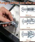 Petal Nut Jack Fasteners Kit 50Pcs M4 M5 M6 M8 Expansion Screws For Hollow Wall Sheet Metal Drywall And Thin Tubes Galvanized Carbon Steel Anchors Secure Load Distribution, in use on metal sheet