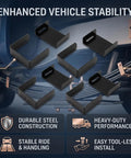 Huge Upgrade Leaf Spring Clamps For 2.5 Inch Wide Springs Secure Grips Trucks Camper Trailers With 4 Piece Repair Kit Stop Splay Improve Stability black steel clamps