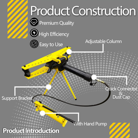 Heavy Duty Manual Hydraulic Pipe Bender With 20 Ton Force Quick Release Tubing Roller For Steel And Copper Fits Standard Tubing Sizes comes with adjustable column.