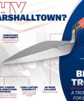London Style Pro Grade Brick Trowel With DuraSoft Handle For Brickwork Blockwork And Stonework Ten And One Half Inch By Four And Three Quarters Inch Forged High Carbon Steel Made In USA Masonry Tool with comfort grip and balanced design.