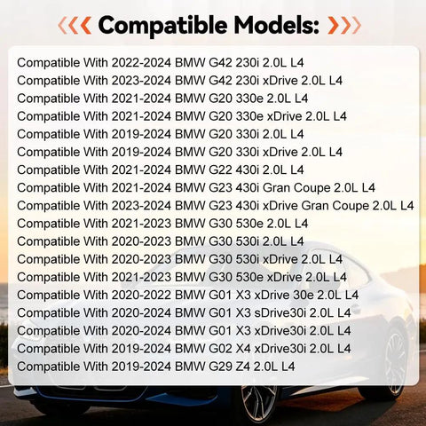 List of compatible models for Shop Grade Engine Coolant Thermostat Housing Replacement For BMW 230i Models 2022 To 2025.