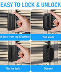 3 Pack Home Security Door Reinforcement Lock Kit With Childproof Inside Latch Stopper Heavy Duty Aluminum Construction In Black showing locking mechanism tutorial