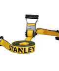 Heavy Duty Ratchet Tie Down Straps 1.5 Inch By 16 Foot 5000 Lb Load Rating 2 Pack with yellow webbing and padded handles.