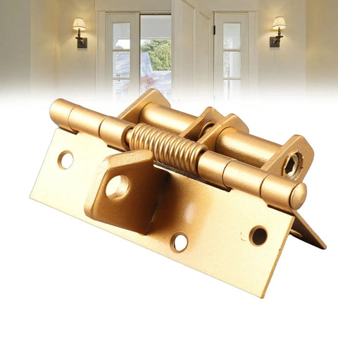 Self Closing Spring Hinge for Cabinets and Furniture, heavy duty iron spring loaded hinge in gold, home upgrade accessory