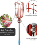 8 Foot Adjustable Fruit Picker Pole With Lightweight Stainless Steel Build, Twist On Basket, Foam Pad Protection, Close-Up Details