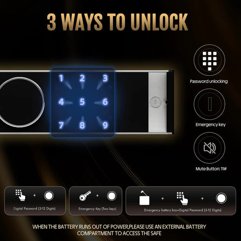 Extra Large Home Safe With Fireproof And Waterproof Bag, Built Tough Double Door Security Safe Box digital lock interface