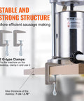 Manual Sausage Stuffer 2 L 5 Lbs Vertical Sausage Machine With G Type Clamp Food Grade 304 Stainless Steel Barrel