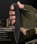 Mini Folding Pocket Knife With Two Point Eight Inch 8Cr13MoV Steel Blade Black Oxide Coated For Tough Wear Ultra Smooth Ball Bearing Pivot Deep Carry FRN Handle Everyday Carry Dope Knife For Men Women Ideal For Camping Hiking And Survival, black folded in hand