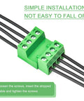 Five Pair Four Pin 5.08mm Pitch Screw Terminal Block Connector Kit Pluggable With Phoenix Plug For 12 To 28 AWG Wire, green PA66