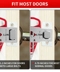Portable Door Lock Security Kit For Travel And Airbnb Extra Privacy And Safety In Hotels Homes And Apartments Keeps Doors From Being Opened From Outside 2 Pack with measurements for large and normal bolts