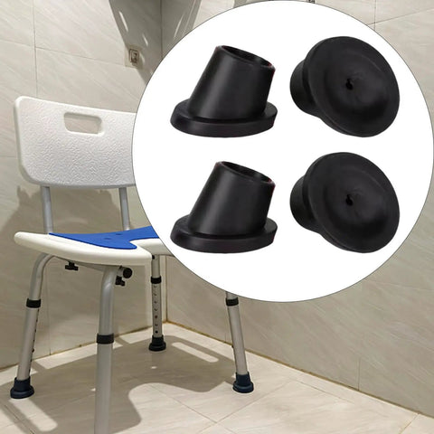 Heavy Duty Chair Leg Caps 4 Pack Rubber Feet Pads with Anti Slip Slope Tips for Commode Chair and Home Use 28mm Durable Protectors