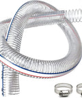 Heavy Duty Steel Wire Reinforced Vacuum Suction Hose One Inch ID By One And A Half Inch OD Flexible UV Resistant Vinyl Tube