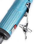 Slick Compact Air Pneumatic Angle Grinder For Fast Cut Through Metal And Rust With No Fuss Handling In Metallic Blue.