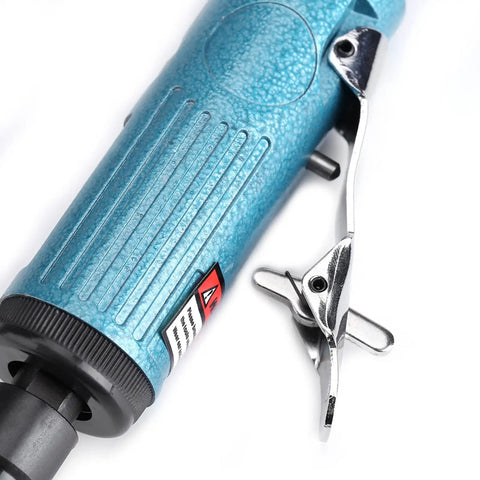 Slick Compact Air Pneumatic Angle Grinder For Fast Cut Through Metal And Rust With No Fuss Handling In Metallic Blue.