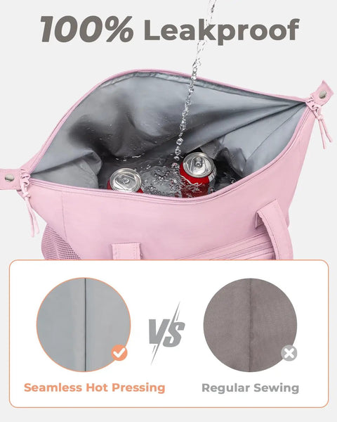 Crush The Summer Heat With This Snazzy Puffer Cooler Bag Stowing 35 Frosty Drinks Inside An Insulated Soft Travel Duffel showing 100% leakproof interior.