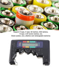Color LCD Battery Checker With Three Color Readouts For AA AAA C D 9V And 1.5V Cells Handy Home Battery Tester And Capacity Meter For Rechargeables Or Alkaline Batteries, handheld black plastic tester