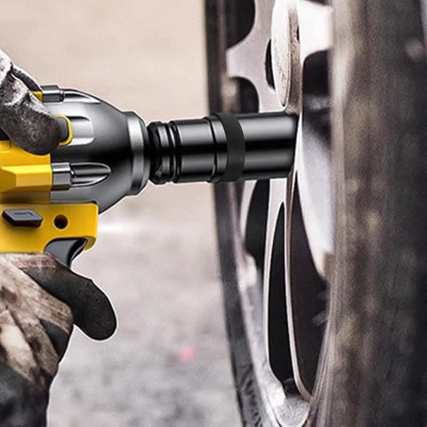 Close-up of an impact wrench using Awesome 5 Set Impact Wrench Retaining Rings And Iron Pins Kit With Rubber O-Rings.