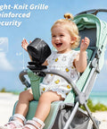 Portable Clip On Fan With Rechargeable USB Power Turbo Airflow 100 Stepless Speeds on stroller with child outdoors