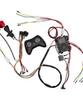 24V DIY Wire Harness Conversion Kit With 2.4G Bluetooth Remote For Kid's Ride On Toys Power Wheels Upgrade And HY2005RX 24V Control Box Replacement Parts, featuring controller, remote, and wiring components.