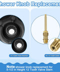 Two Piece Bathtub Shower Knob Replacement Kit with 12 tooth brass stem and matte black knob for Price Pfister Verve