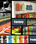 No Sweat High Visibility Reflective Safety Vest With Custom Logo And Deep Pockets Super Snag Free Mesh Neon Blue displayed in factory.