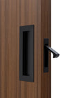 Sliding Pocket Door Handles Set Matte Black 304 Stainless Steel Non Locking Recessed Flush Finger Pulls And Heavy Duty Edge Pull