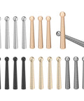 Bolo Tie Tips Dope 20 Pcs Set 2 Inch Long Alloy Cord End Caps With 5mm Inner Hole Replacement Tips For DIY Crafts Clothes Decor Five Color Options Black Silver Gray Light Gold Frosted Gold, assorted colors