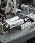Close-up view of a 12 To 24 Volt Electric Linear Actuator with aluminum body, used in DIY projects and home automation.