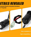 Key Ignition Switch For Electric Bikes And Scooters With 2 Wire Lock Zinc Alloy Lock Slick Install Start Stop Power On Off Ebike Accessory