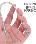 Elastic Drawstring Replacement Tool With Smooth Surface Iron Spring Needle Threader Clips 3 Pack For Pants And Jeans, Easy Threading For Sewing Kit DIY Projects, Go To Quick Threading Tool For Repairs. silver iron spring threader, 23 cm