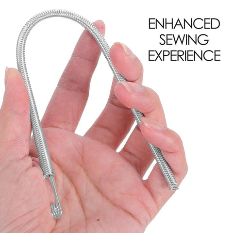 Elastic Drawstring Replacement Tool With Smooth Surface Iron Spring Needle Threader Clips 3 Pack For Pants And Jeans, Easy Threading For Sewing Kit DIY Projects, Go To Quick Threading Tool For Repairs. silver iron spring threader, 23 cm