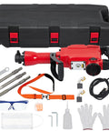 Heavy Duty Concrete Breaker Jack Hammer With 1700W Demo Power And Three Piece Chisel Bit Kit with safety gear and case.