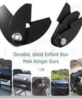 Heavy Duty Weld On BBQ Smoker Hinge Pair For Doors 8 By 2 And A Quarter Inch, 3 Sixteenth Inch Plate Steel, DIY Weld On Black Finish, Beefy Built Tough For Heavy Grills, Firebox Lids, Warpage-Resistant, Long-Lasting Performance on BBQ smoker door