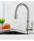 GAZOGJ Black Kitchen Faucet Pull Down Sink Mixer Tap 360°Rotation Single Lever Water Crane Durable Chrome Finish stylishly installed.