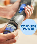 Knock Out Any Weekend Upgrade Without Breaking A Sweat Grabbing This 12V Brushless Cordless Oscillating Multi Tool Featuring Smart App Selector And Quick Accessories For Smooth Cutting Sanding And Demo Work - close-up of 12V battery being handled.