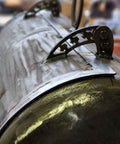 Heavy Duty Steel Smoker Hinge Ready To Weld For Horizontal Smoker Builds, showing hinge installed on metal BBQ grill
