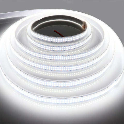 Coiled Ultra Bright Double Row Led Strip Lights 16.4ft 12V Daylight White 6500K 480 LEDs Per Meter Waterproof IP67 Tape Light close-up