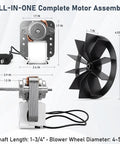 Direct Drop In Replacement Bathroom Exhaust Fan Motor Kit For 50 CFM Quiet Ventilation With Blower Wheel Fits 659 662 678 688 Series