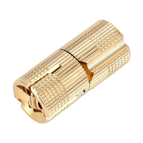 Polished Brass Cylindrical Hidden Cabinet Hinges 12mm Concealed Hardware with Easy Install 180 Degree Opening Detail View